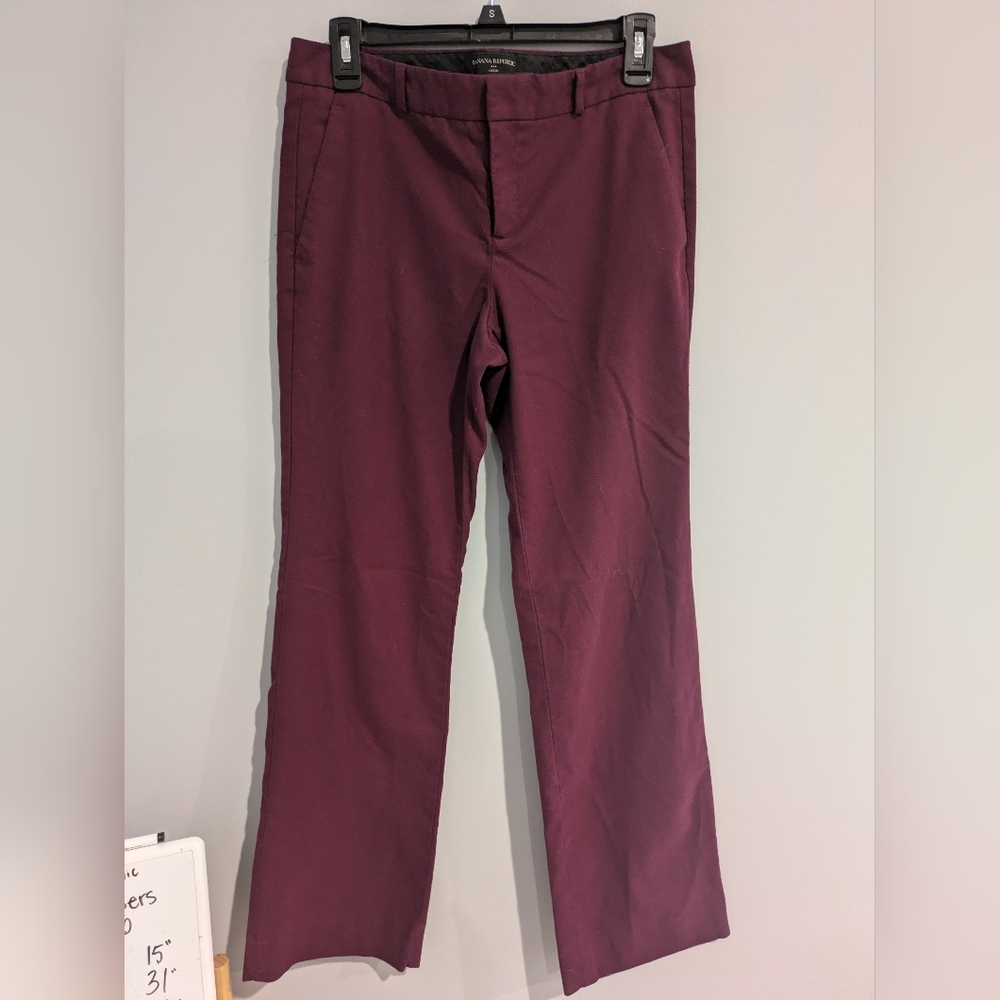 Banana Republic Logan Trouser size 6 burgundy